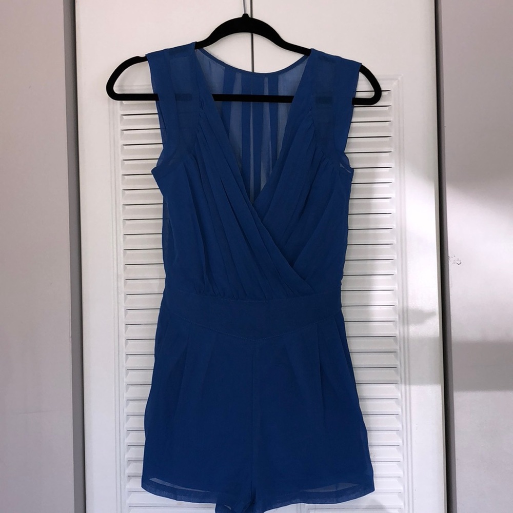 Blue sheer romper